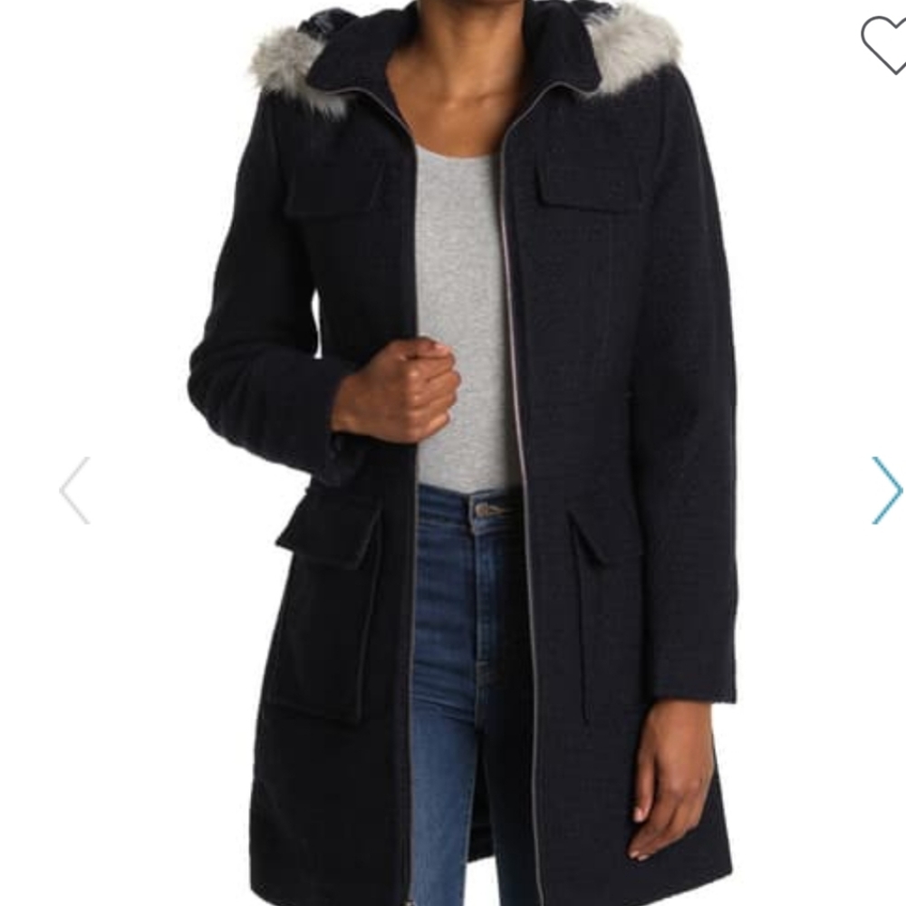 Laundry Faux Fur Trim hooded coat 003
